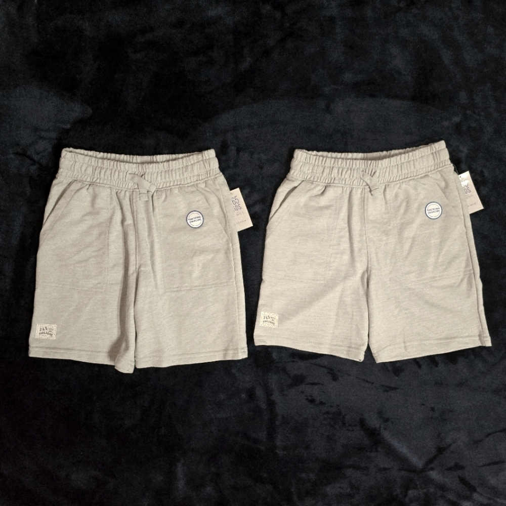 365 Kids Boy Sz 8 FRENCH TERRY SHORTS Gray Pockets/New/Lot of 2/Summer Kidscore